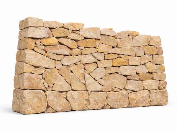 Sandstein Bruchsteine gelb / beige Trockenmauer, Gartensteine