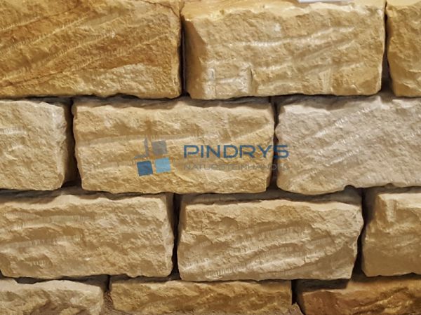 Sandstein Mauersteine 15x20x40 cm gelber Sandsteinmauer aus Polen, Trockenmauer