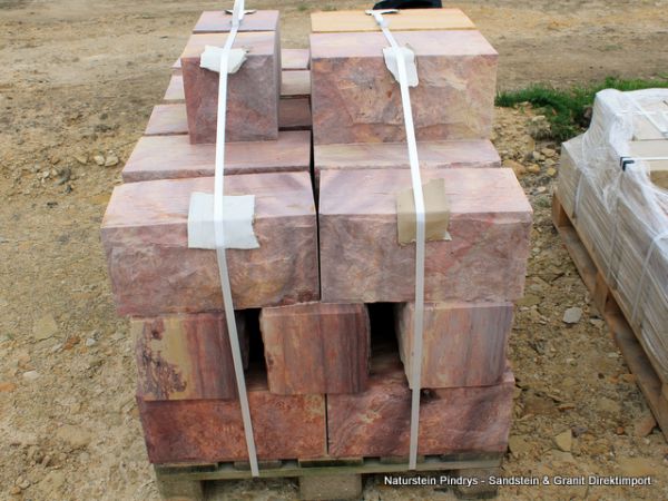 Sandstein Mauersteine 20x20x40 cm, 4- fach gesägt